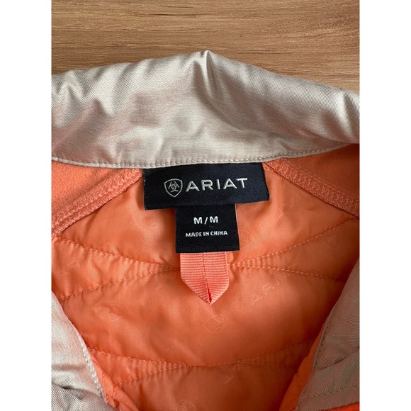 Ariat Cloud 9 Jacket Puffer Size Med Peach Full Zip Up Lightweight Hybrid Coat - Picture 2 of 7